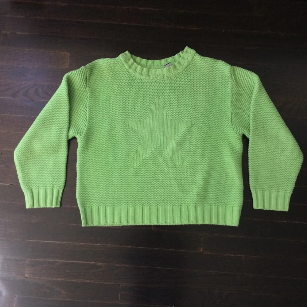 Liz Claiborne Green Star Chunky Knit Sweater - Picture 3 of 4
